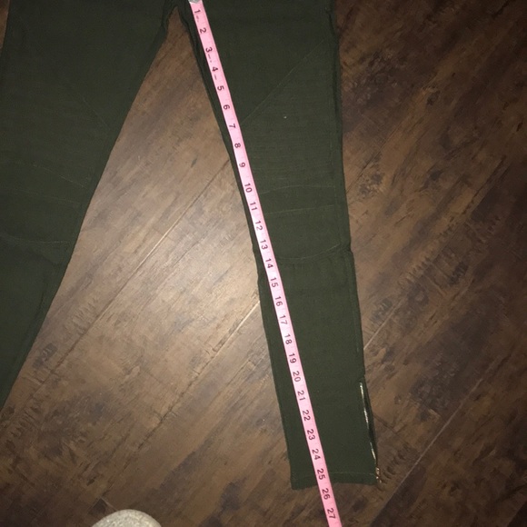 Olive Green motto leggings, - Picture 6 of 8